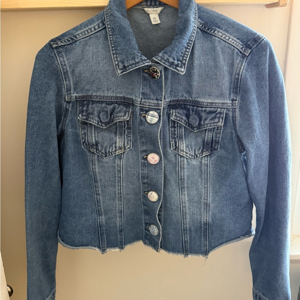 Women’s unique button Blue Denim Jacket